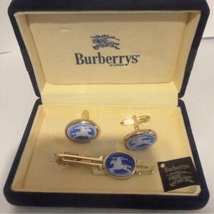 Burberry Gold and Blue Equestrian Cufflinks